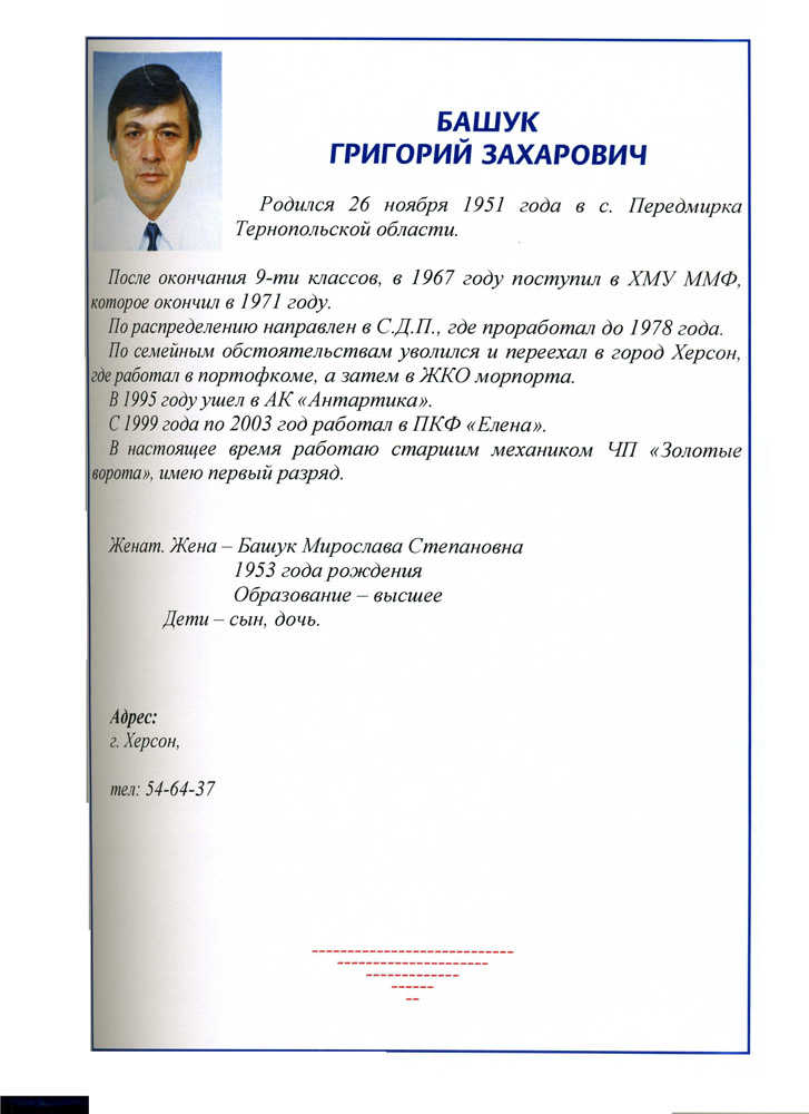 Башук Григорий Захарович | Книга памяти выпускников СМС 1971 ХМУ ММФ